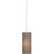 Elena 1 Light 15 inch Painted White Pendant Ceiling Light in Mushroom Dupioni