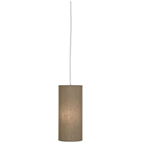 Elena 1 Light 15 inch Painted White Pendant Ceiling Light in Mushroom Dupioni