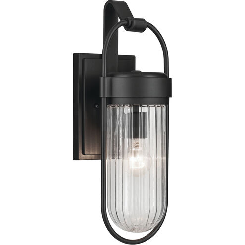 Brix 1 Light 19.25 inch Black Textured Outdoor Wall, Medium