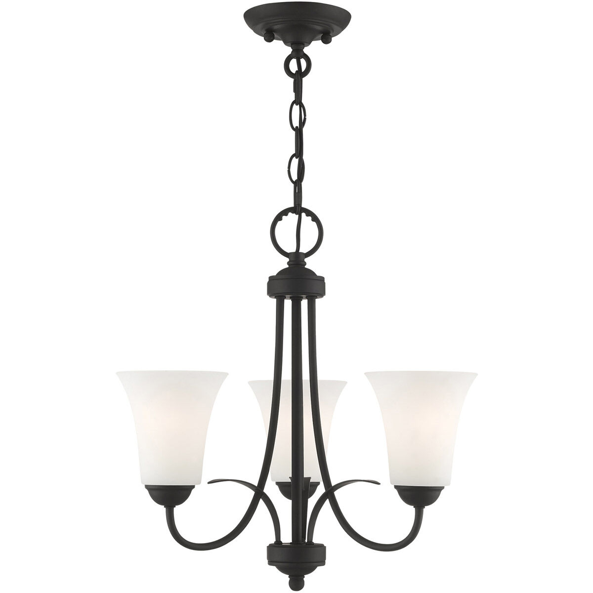 Ridgedale 3 Light 18 inch Black Convertible Mini Chandelier/Ceiling Mount Ceiling Light