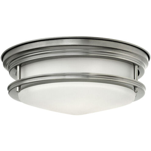 Hadley 2 Light 12 inch Antique Nickel Indoor Flush Mount Ceiling Light in White