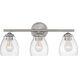 Winsley 3 Light 22 inch Brushed Nickel Bath Light Wall Light