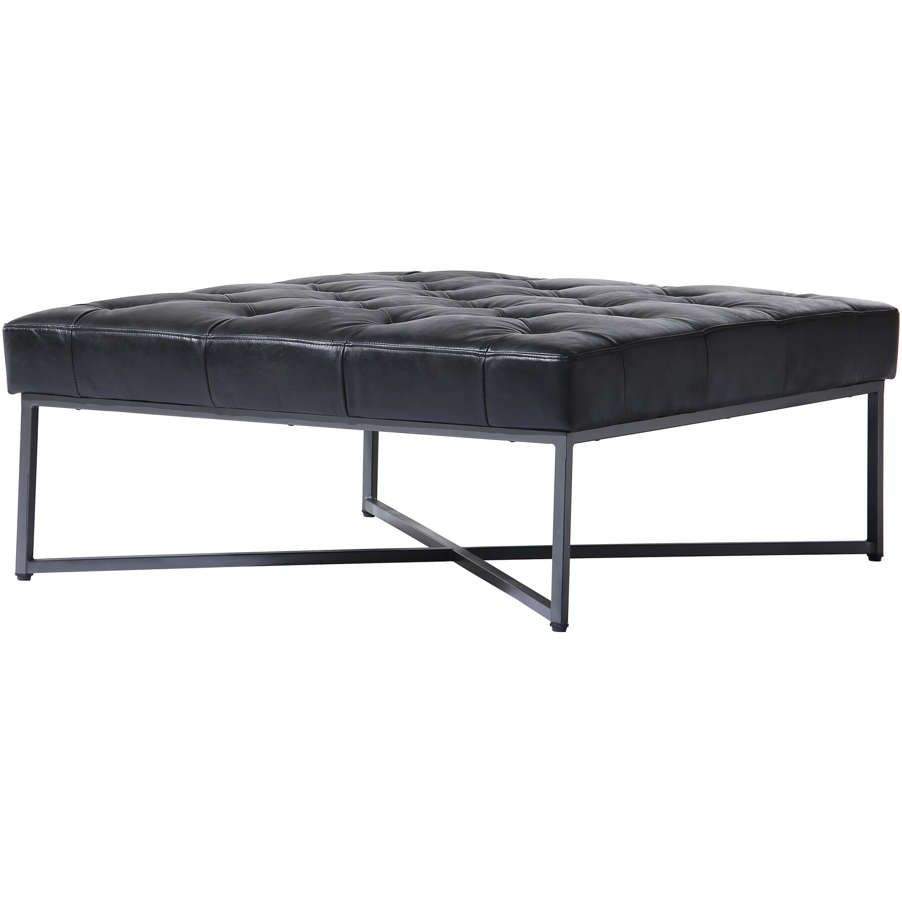 Thad 16 inch Black Ottoman
