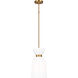 kate spade new york Londyn 1 Light 9 inch Burnished Brass with Milk White Glass Pendant Ceiling Light