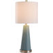 Signature 24.5 inch 100 watt Teal and Brushed Steel Table Lamp Portable Light