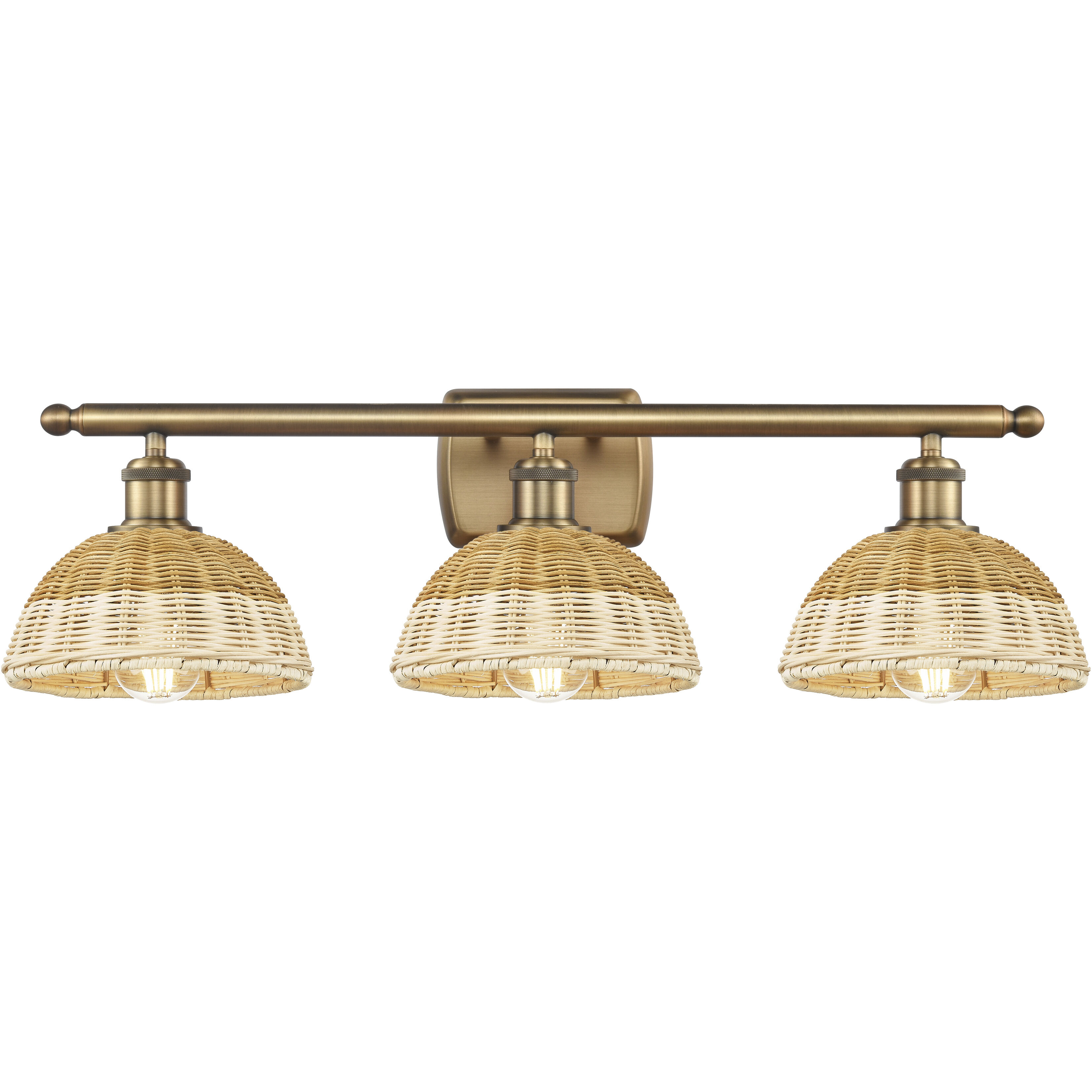 Ballston Bristol Natural II 3 Light 27.5 inch Brushed Brass Bath Vanity Light Wall Light