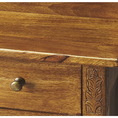 Webster Hand Carved Artifacts Chairside Chest