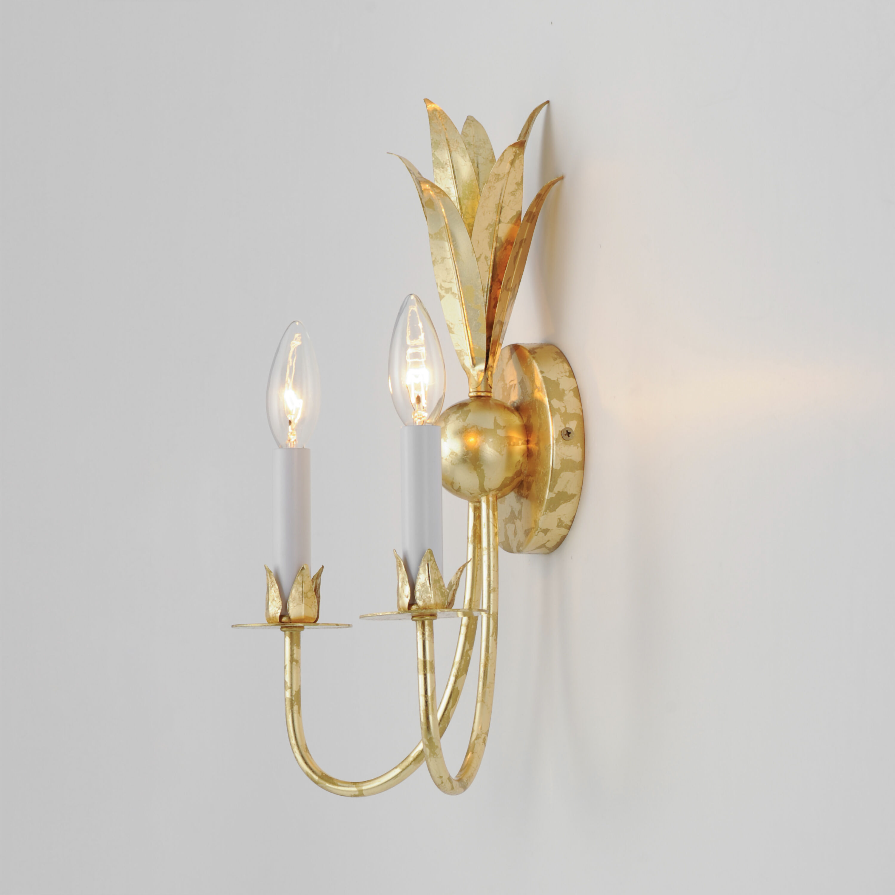 Gold leaf wall sconce cheap