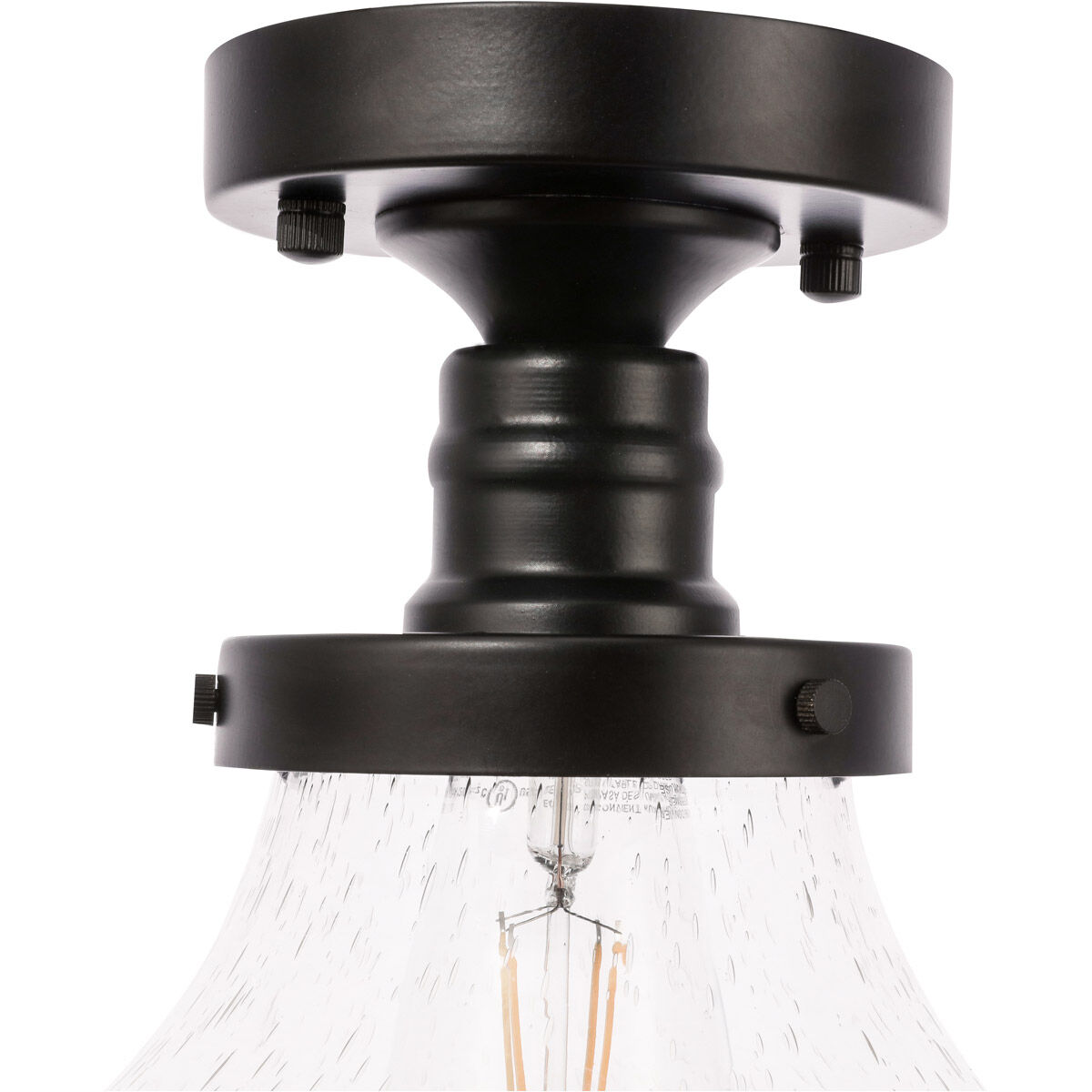 Lyle 1 Light 11 inch Black Flush Mount Ceiling Light