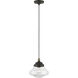 Avondale 1 Light 9 inch Bronze with Antique Brass Accent Mini Pendant Ceiling Light