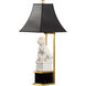 Jamie Merida 29 inch 100.00 watt Cream Glaze/Black/Antique Gold Leaf Table Lamp Portable Light, Left