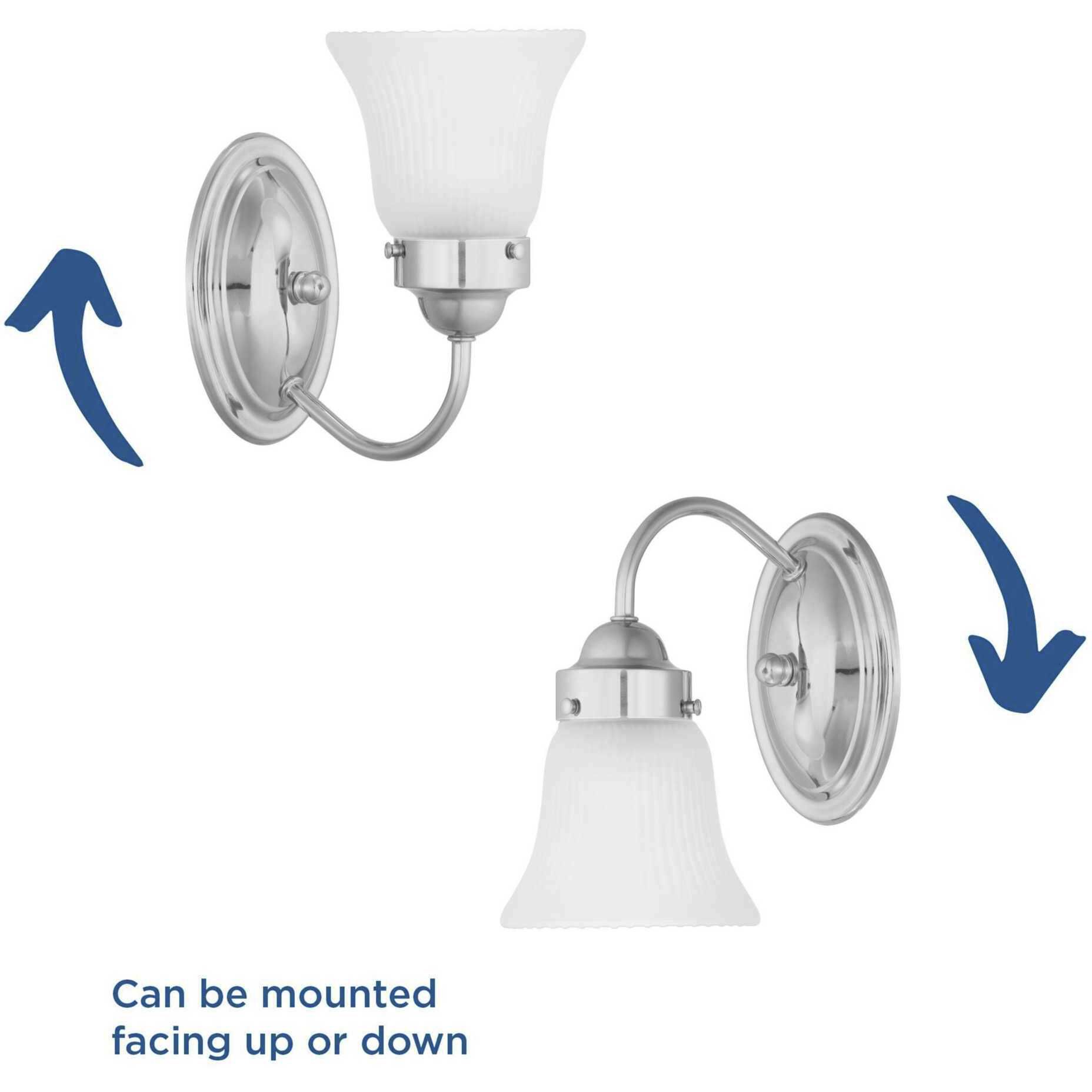 Fluted Glass 1 Light 5.25 inch Polished Chrome Bath Vanity Wall Light in Etched