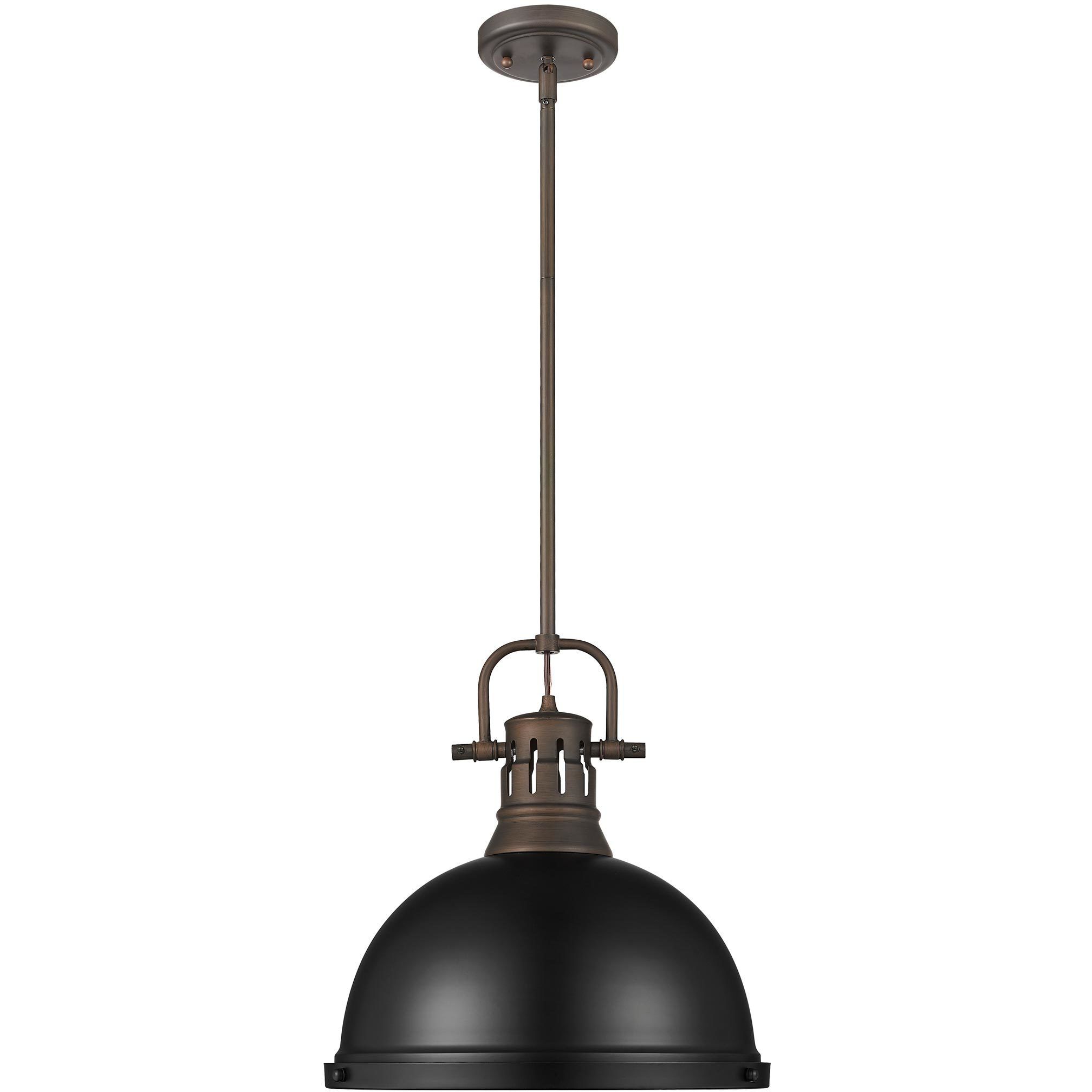 Yep Duncan 1 Light 14 inch Rubbed Bronze Pendant Ceiling Light in Matte Black
