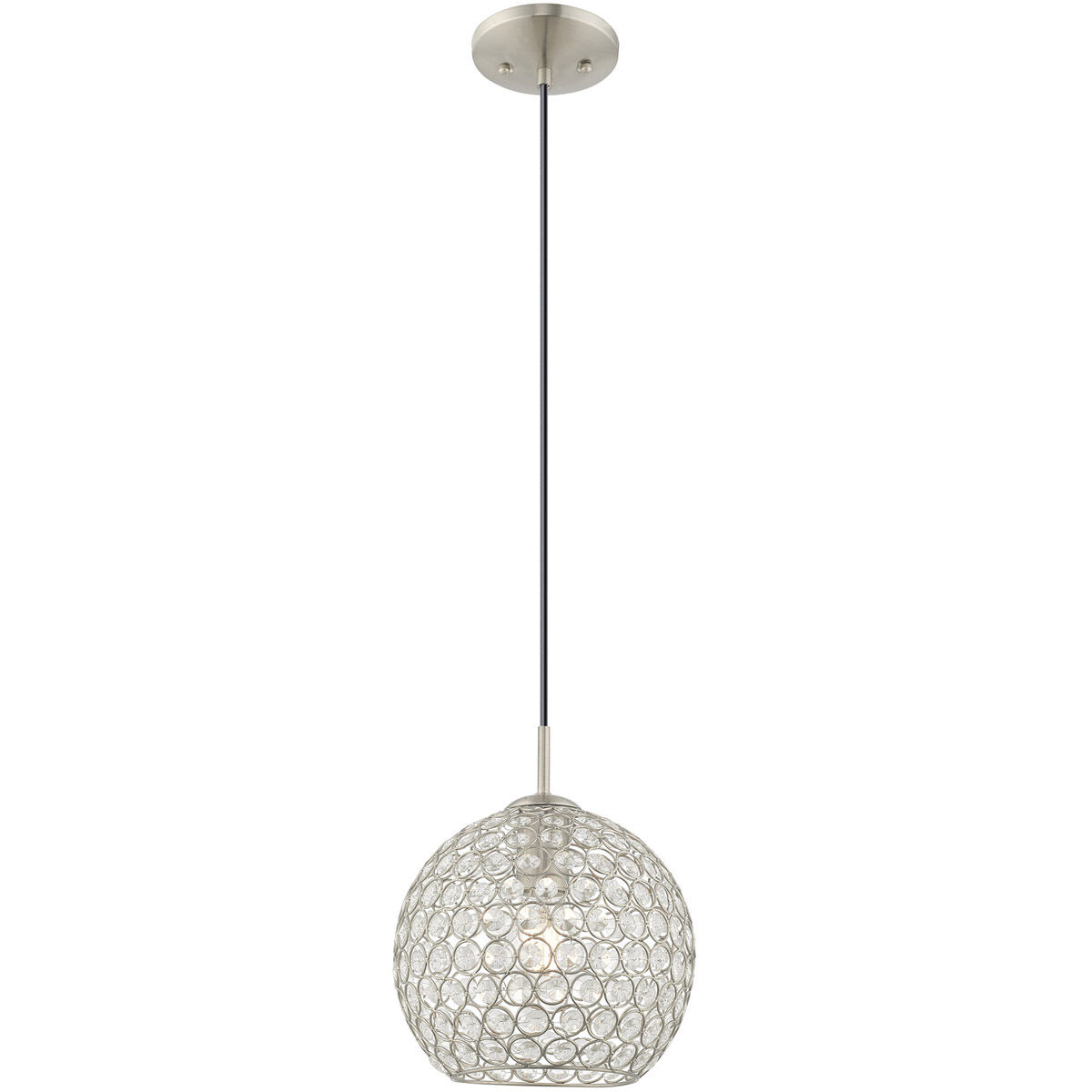 Cassandra 1 Light 9 inch Brushed Nickel Mini Pendant Ceiling Light