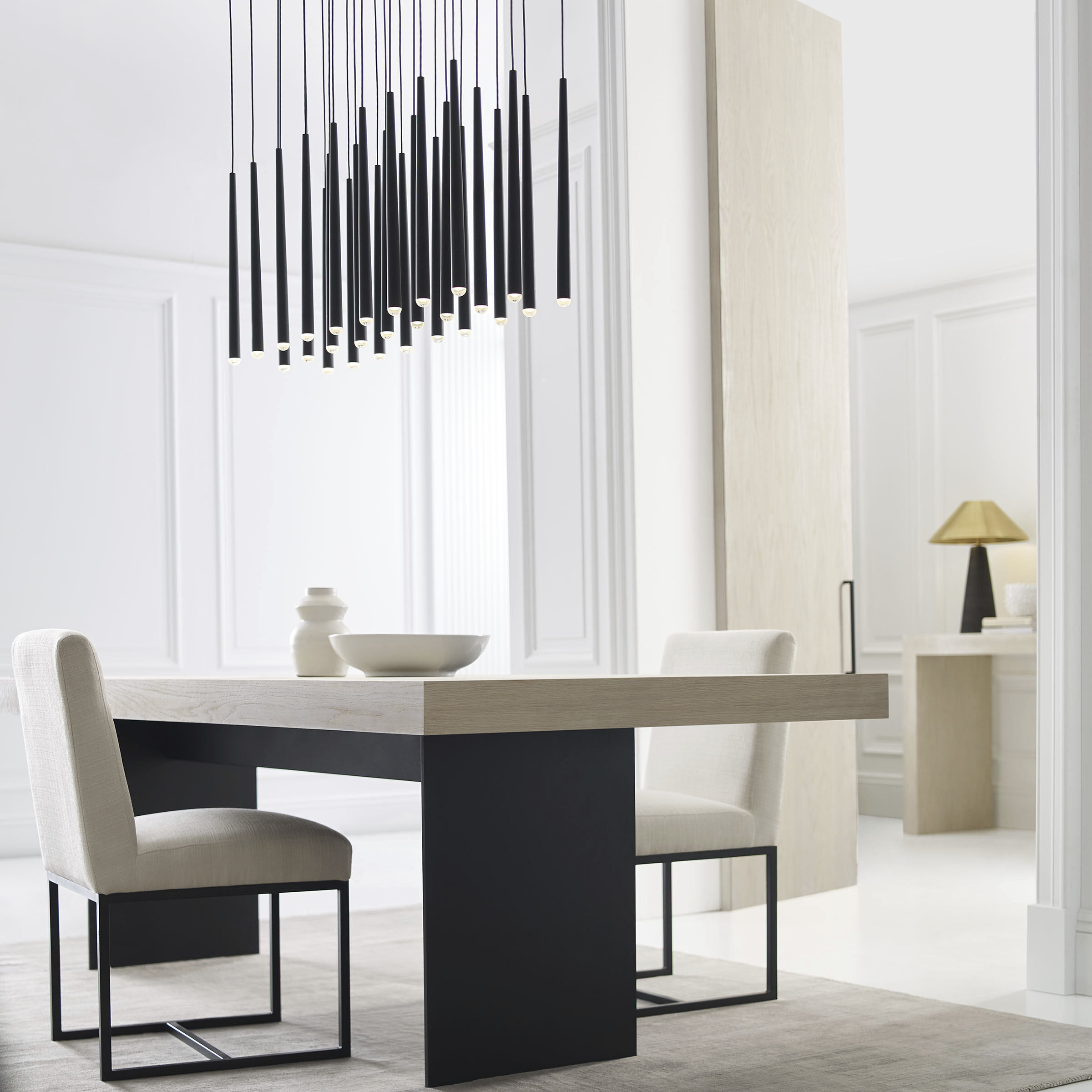 Sean Lavin Pylon LED Nightshade Black Chandelier Ceiling Light, Integrated LED