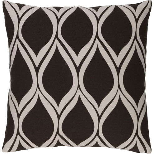 Somerset 22 X 22 inch Black and Off-White Pillow Cover