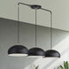 Domma 3 Light 48 inch Black with Brushed Nickel Accents Linear Chandelier Ceiling Light, Extra Large