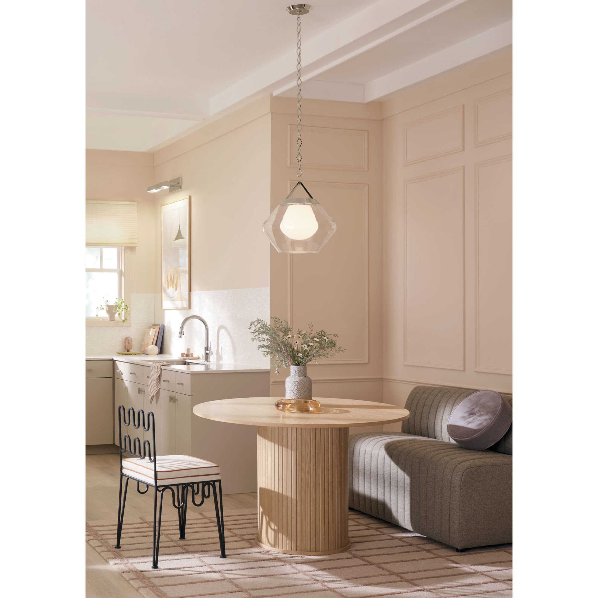 Nella 1 Light Polished Nickel Pendant Ceiling Light