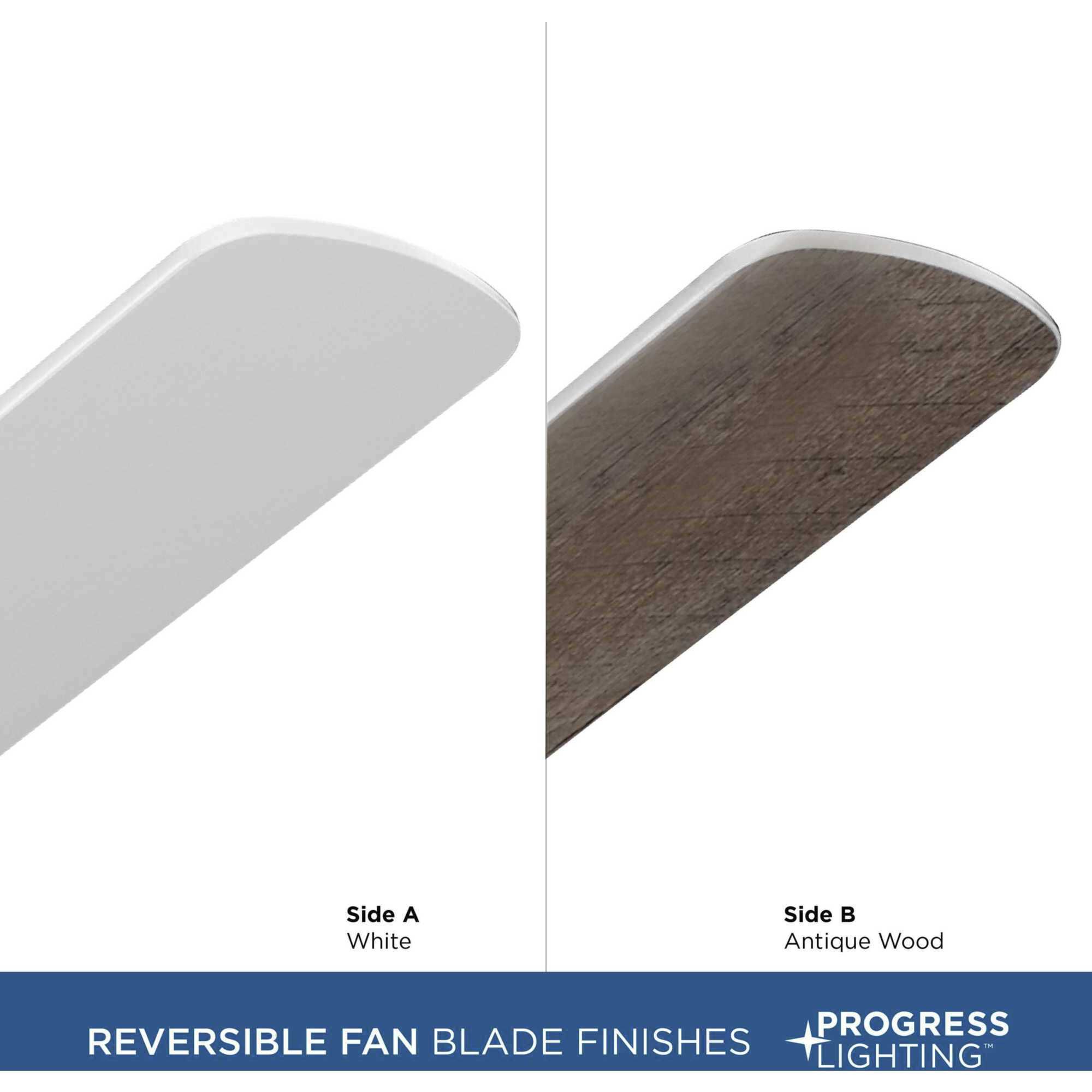 AirPro 52 inch White with White/Antique Wood Blades Ceiling Fan