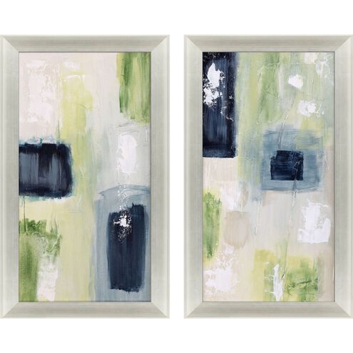 Abstract Collection Silver Leaf Wood In Shadow Box Style Canvas