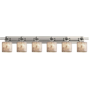 Alabaster Rocks 59 inch Brushed Nickel Bath Bar Wall Light