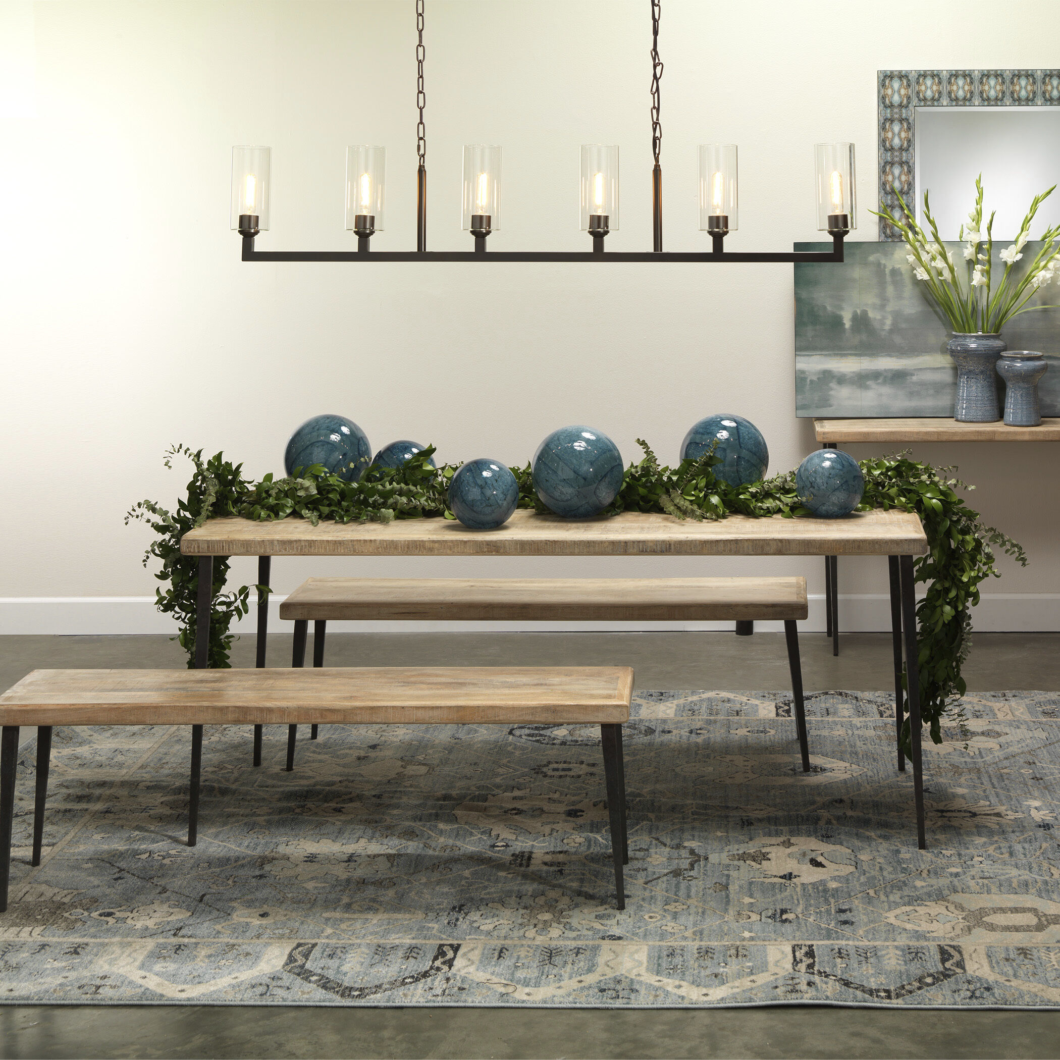 Linear 6 Light 62 inch Oil Rubbed Bronze Linear Chandelier Ceiling Light