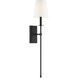 Monroe 1 Light 6.75 inch Matte Black Wall Sconce Wall Light, Essentials