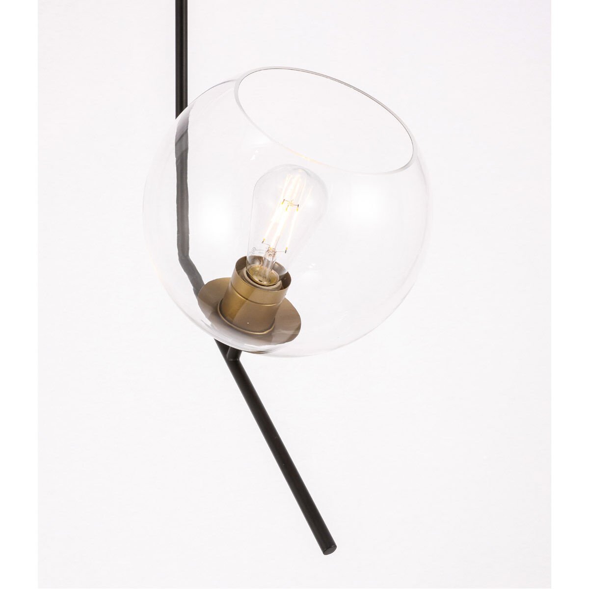 Monroe 1 Light 10 inch Black and Brass Pendant Ceiling Light