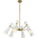 Alora Mood Blake 6 Light 32 inch White Chandelier Ceiling Light in White and Aged Gold