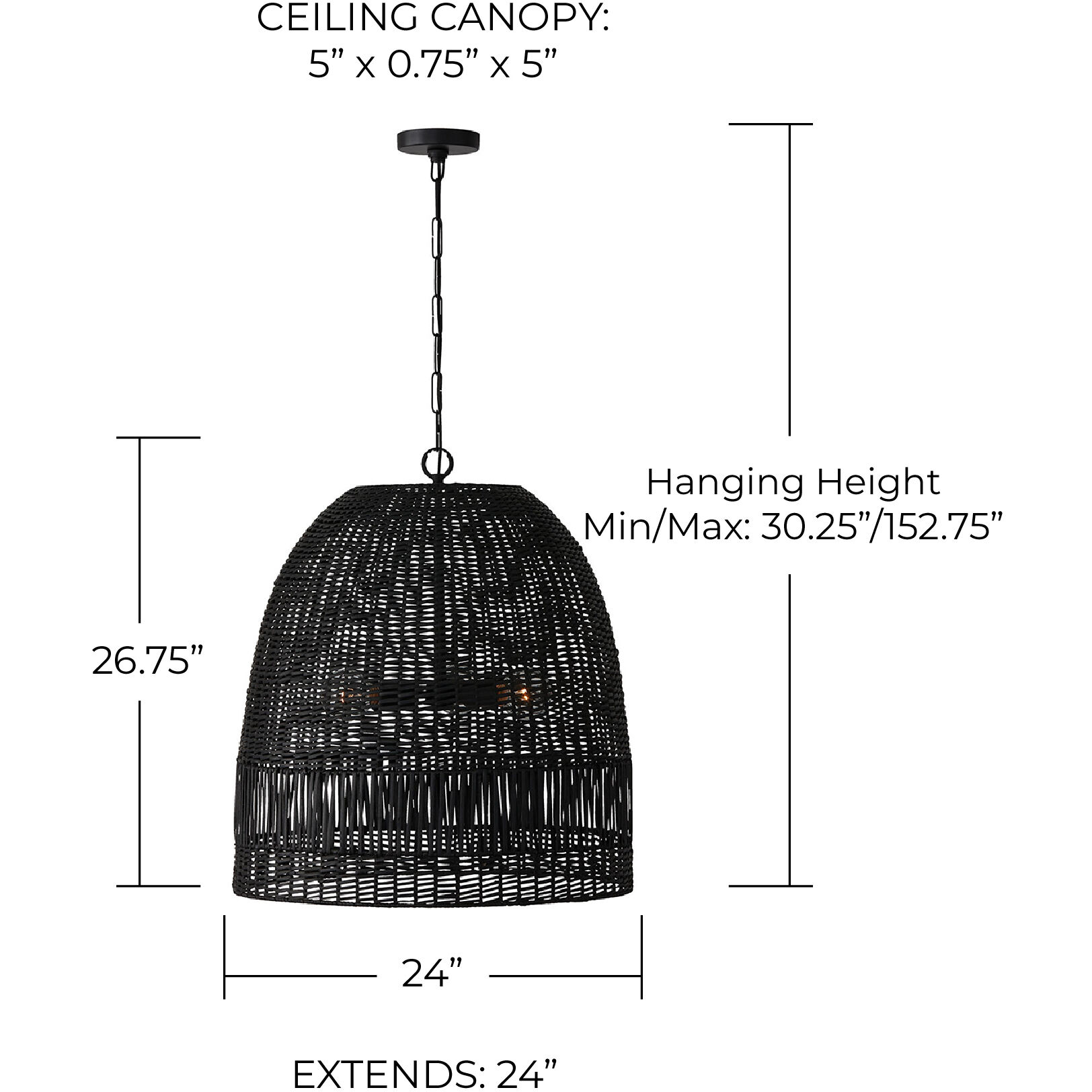 Naomi 3 Light 24 inch Matte Black Pendant Ceiling Light