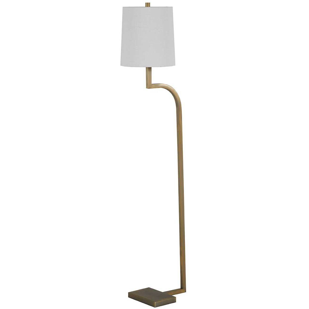 Hawthorne 52.75 inch Matte Antique Brass / White Linen Table Lamp Portable Light