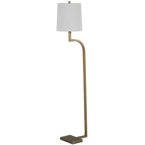 Hawthorne 52.75 inch Matte Antique Brass / White Linen Table Lamp Portable Light