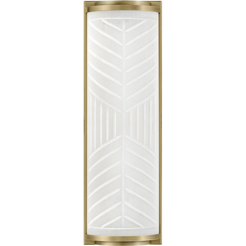 Lisa McDennon Devon LED 4.75 inch Lacquered Brass Bath Light Wall Light in Etched Opal, 20W, 2900K, Linear, Sconce