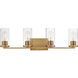 Livingston 4 Light 30 inch Natural Aged Brass Bath Vanity Wall Light