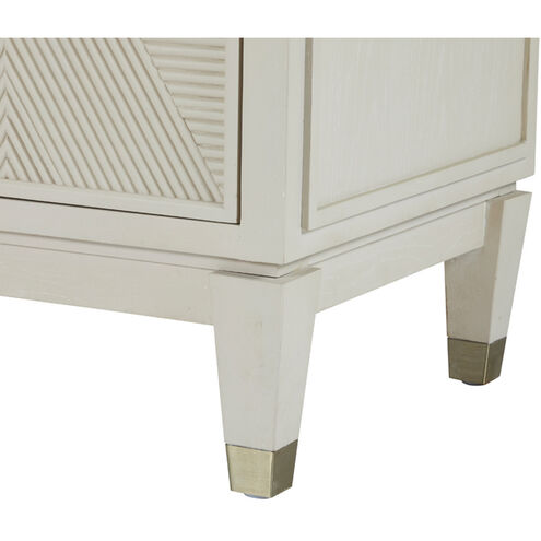 Strella Stainless Champagne / Cerused White Cabinet