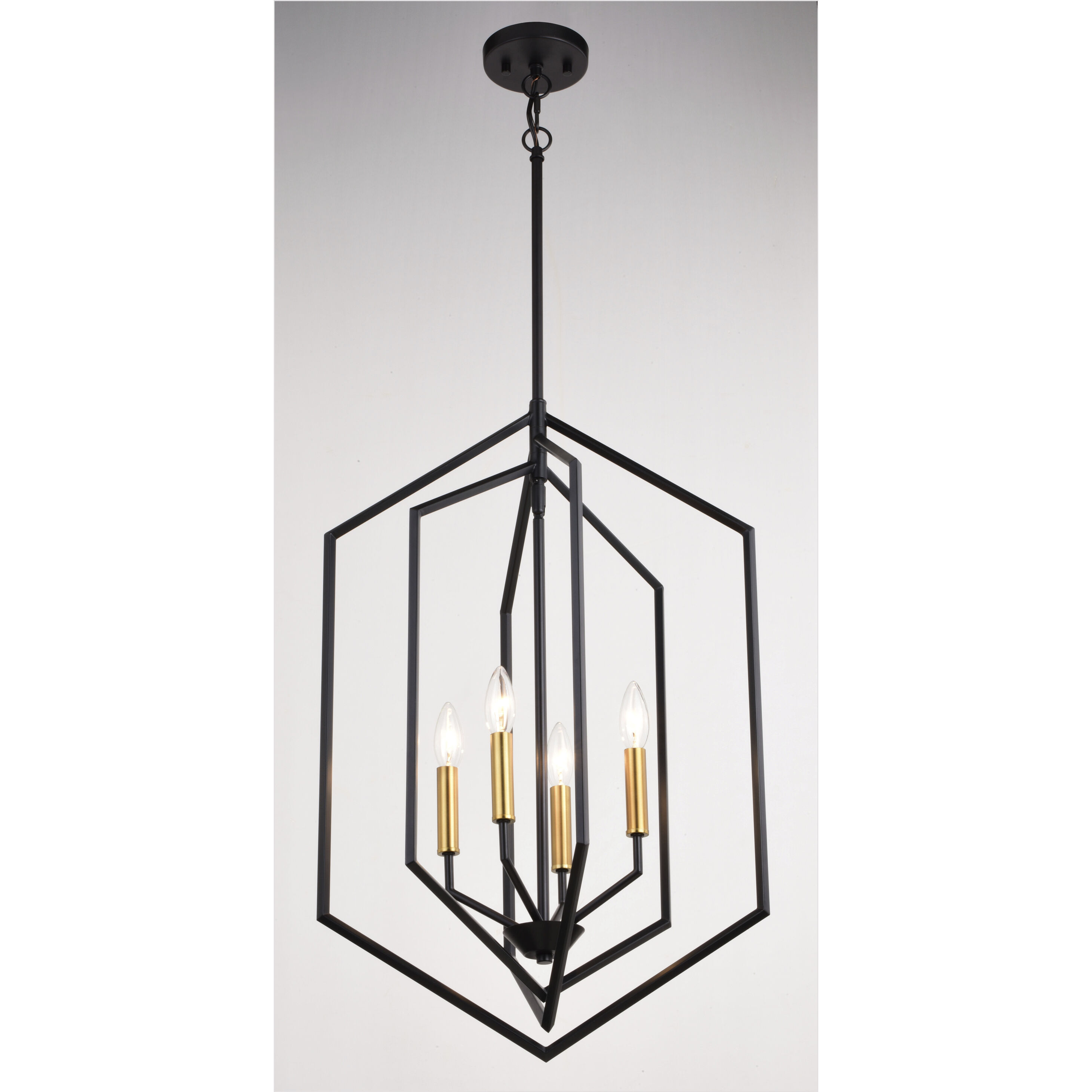 Riley LED 18 inch Black and Satin Brass Pendant Ceiling Light