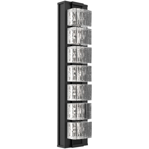 Tessera LED 24.8 inch Textured Black Outdoor Sconce in 2700K LED, Wave Cast, Medium