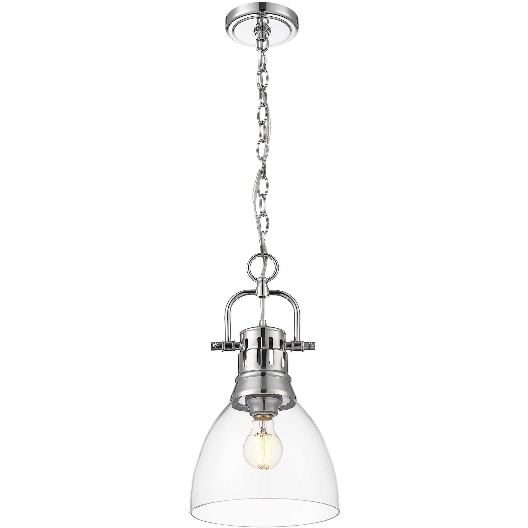 Yep Duncan 1 Light 8.88 inch Chrome Pendant Ceiling Light in Clear Glass