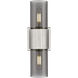 Bolivar 2 Light 4 inch Satin Nickel Bath Vanity Light Wall Light in Plated Smoke Glass