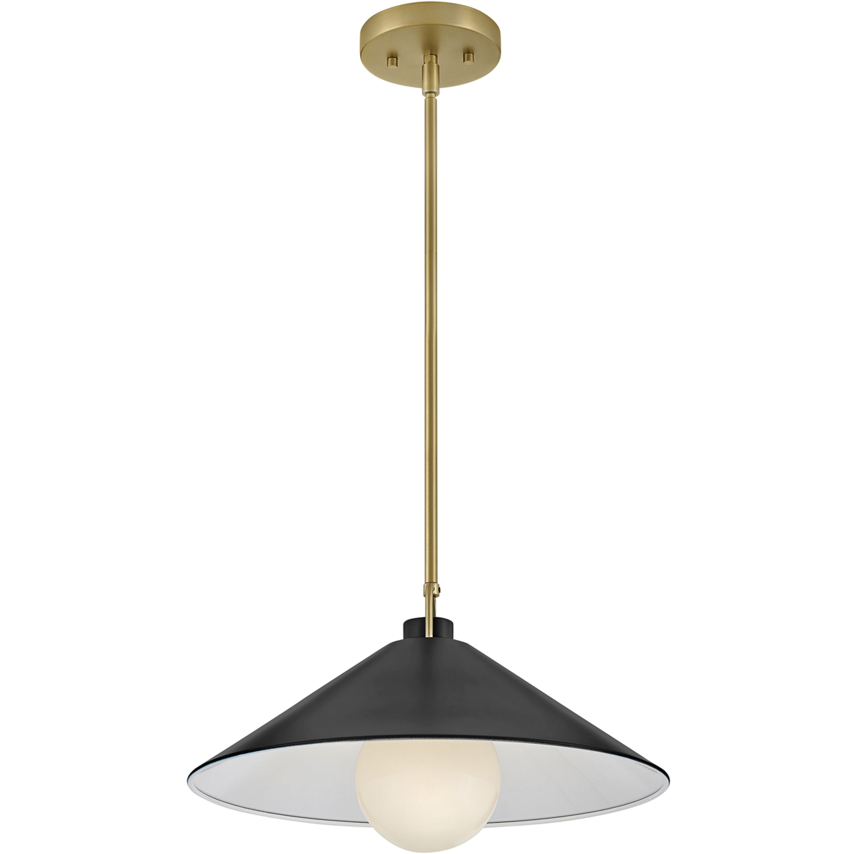 Milo LED 16 inch Lacquered Brass with Black accents Pendant Ceiling Light