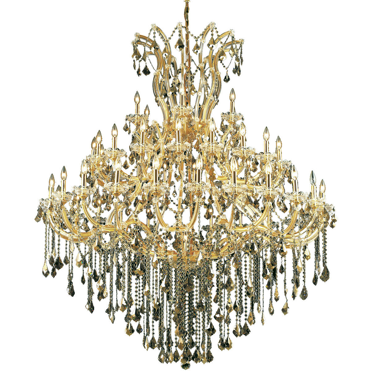 Maria Theresa 49 Light 60 inch Gold Foyer Ceiling Light in Golden Teak, Royal Cut