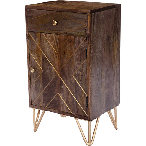 Alda Wood & Brass Metal Inlay Dresser or Chest