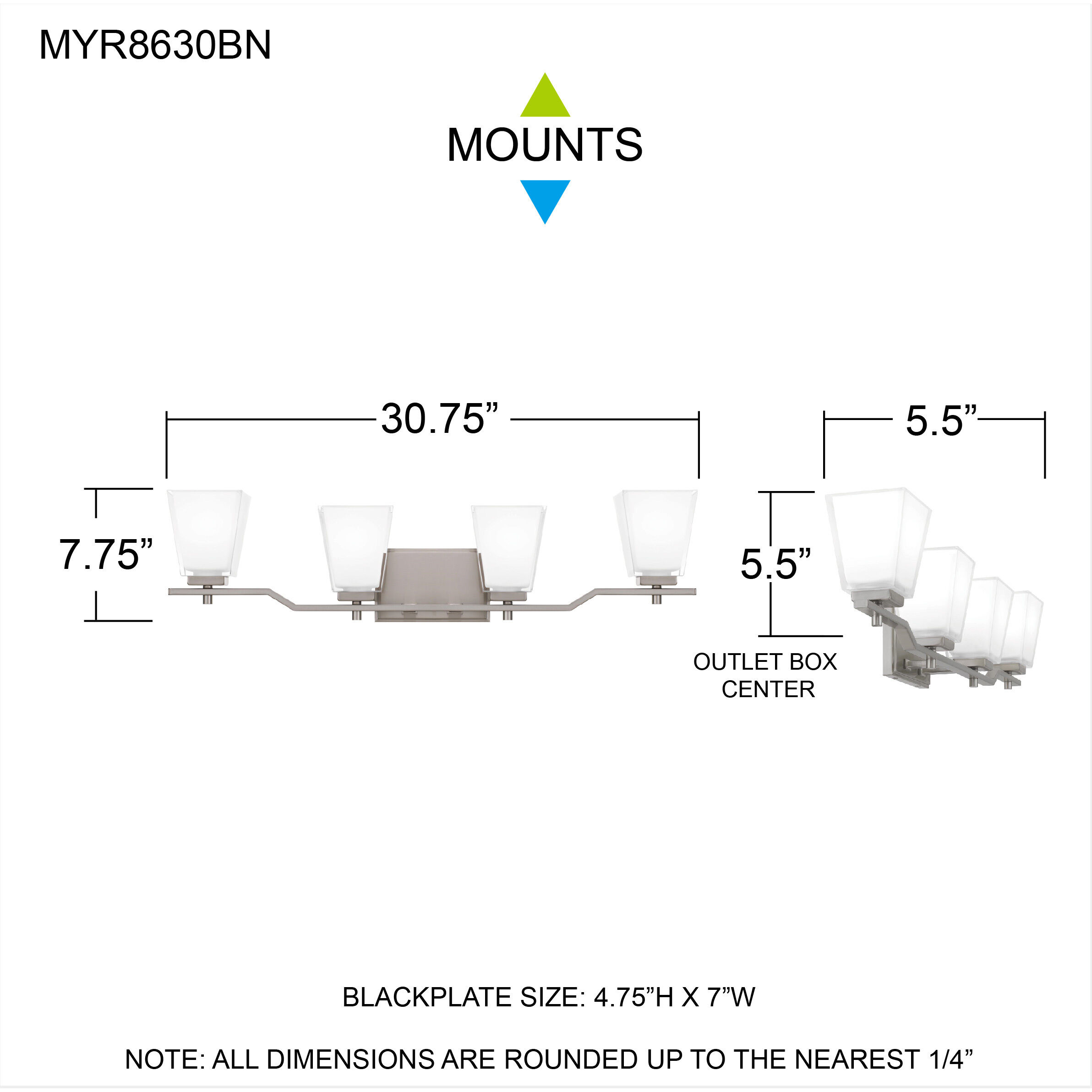 Myra 4 Light 30.75 inch Brushed Nickel Bath Light Wall Light, Extra Large