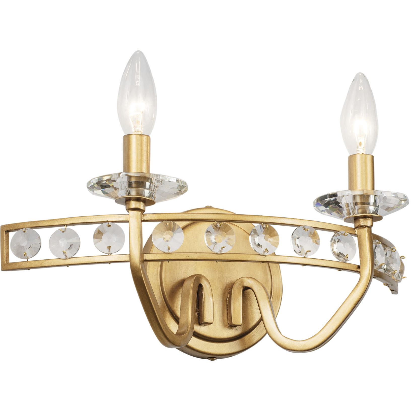 Monroe 2 Light 15 inch Antique Gold Bath Vanity Wall Light