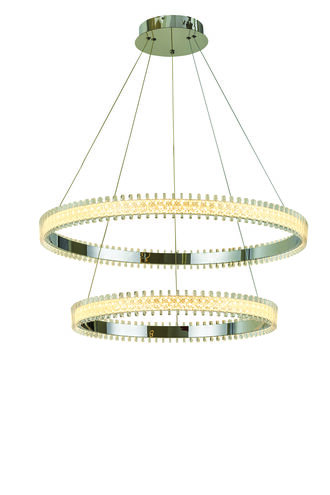 Fusion LED 32 inch Chrome Foyer Chandelier Ceiling Light