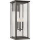 Audley 3 Light 24 inch Antique Bronze Outdoor Wall Lantern in Clear Glass, Extra Large