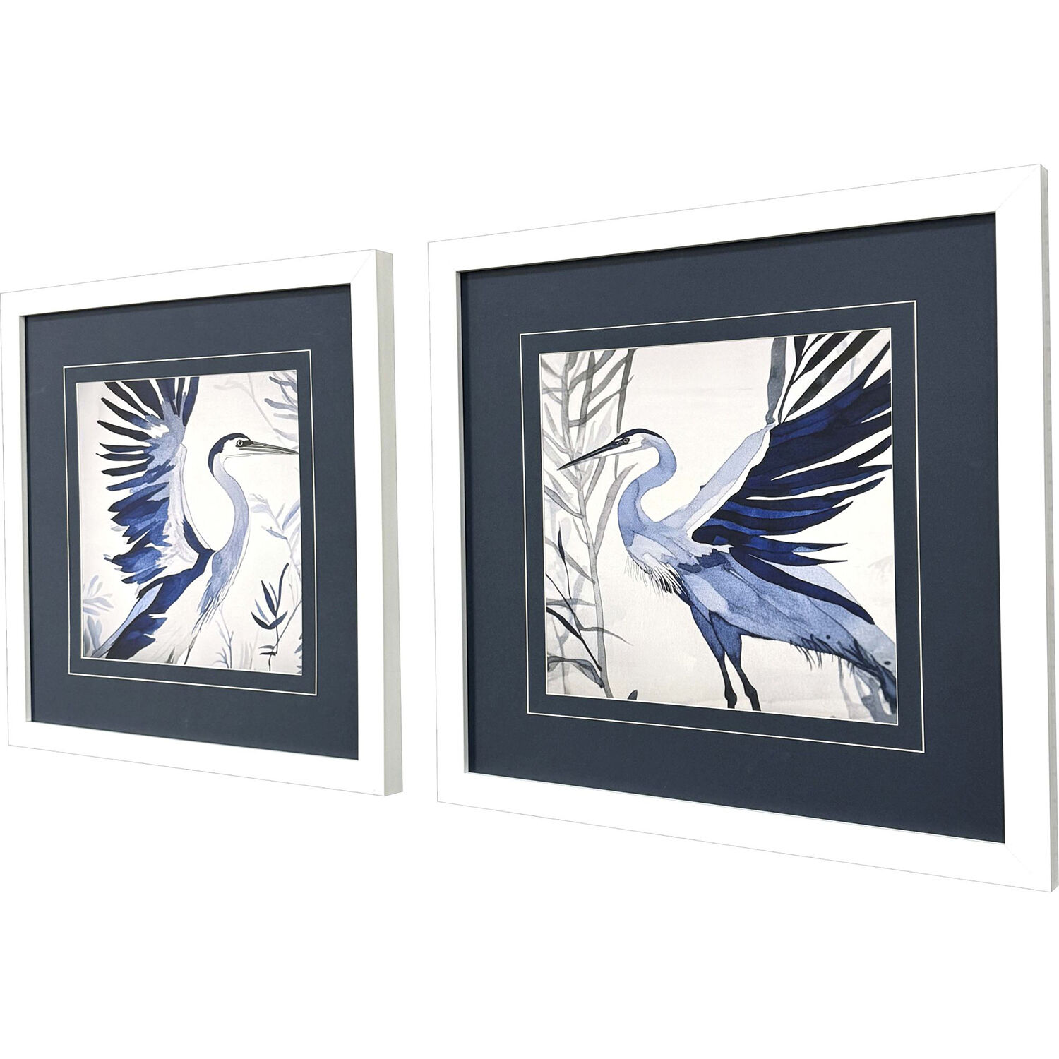 Whimsical Blue Blue and Gray and White and Multi Framed Art, Propac
