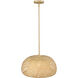 Berkshire 1 Light 18 inch Tan Metal with Natural Bamboo Pendant Ceiling Light