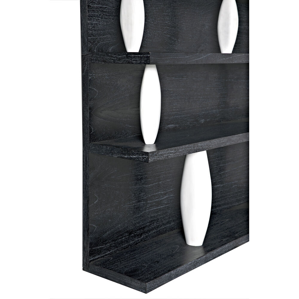 Dorian 78 X 77 X 16 inch Cinder Black with White Wash Shelving