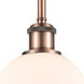 Ballston Athens LED 6 inch Antique Copper Mini Pendant Ceiling Light in Matte White Glass